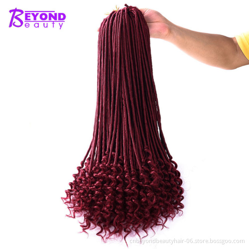20 inch Goddess Faux Locs Curly Crochet Hair 22 Roots/pack Faux Locks Synthetic Crochet Braiding Hair Extension